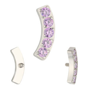 Ultima moda gioielli orecchini titanio 5 CNC Set <span class=keywords><strong>CZ</strong></span> foderato barra curva Piercing corpo alta gioielli Labret borchie - Product Image 6