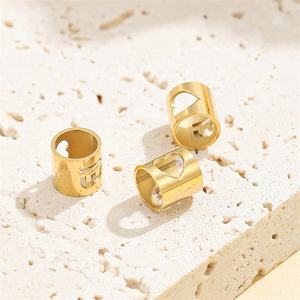 Yiwu Aceon gioielli in acciaio inox grande foro cilindro rotondo elegante <span class=keywords><strong>Laser</strong></span> tagliato fuori segno vuoto cuore distanziatore numero - Product Image 4