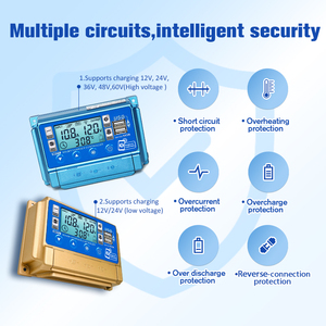 Với màu xanh răng năng lượng mặt trời sạc điều khiển 0V bắt đầu tự động công nhận 12v24v36v48v60v LCD hiển thị điện áp hiện tại thế hệ - Product Image 3