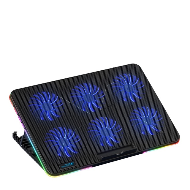 Portable Super Slim 17 Inch 6 Fans Hot Selling Super Slim 15.6 Inch Laptop Cooler Double LED Fans Portable Notebook Cooler Stand