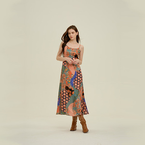 Italian Design Vacation <strong>Lover</strong> Fishtail Cami <strong>Dress</strong> Silk Viscose Mixed Skin--friendly Casual Long <strong>Dress</strong> - Product Image 5