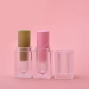 Tabung lipstik bibir bening Mini PP warna-warni kustom grosir baru 2023 5g 10g tabung lipstik plastik kosong