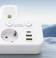 Multiprise murale UE à 3 prises CA, 2 ports USB et 1 port Type-C, directement de l'usine |   Conception 6-en-1 pour gagner de la place au bureau à domicile