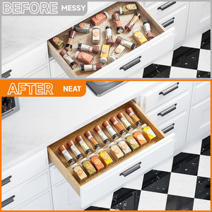 <b>Drawer</b> Mounted Spice Rack 4 Layers Metal Organizer For Kitchen Condiment Jars And Spice Bottles Multifunctional Storage Solution - Product Image 4