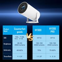 Projecteur LCD Portable HY300pro pour Maison 4K Ultra Haute Définition, Lampe LED d'Affichage Mural Sans Fil, 3D, Salon, Batterie Transfrontalière
