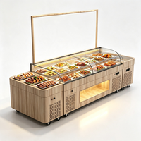 Réfrigérateur de présentation numérique à double température ou à température unique, en marbre, 2 portes, avec contrôle de température et refroidissement par air, personnalisable