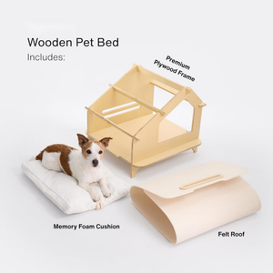 Cat House – Covered Indoor Pet Bed with <b>Cushion</b> & Scratcher Wood Cat Scratcher House for Cats, Kittens, <b>Small</b> Dogs - Product Image 3