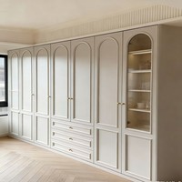 Armario de Madera Maciza Estilo Francés, Muebles Personalizados para Dormitorio y Vestidor