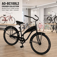Femmes Hommes Beach Cruiser Bike 26 Inch Coaster Brake Beach Cruiser Bicycle