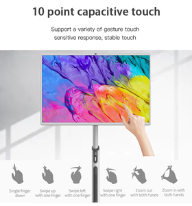 Qtenbaord 24 <span class=keywords><strong>32</strong></span> Inch Không Dây Sạc Di Chuyển Màn Hình <span class=keywords><strong>LCD</strong></span> Dọc Đứng Của Tôi Xách Tay Màn Hình Cảm Ứng Thông Minh <span class=keywords><strong>TV</strong></span> Với Bánh Xe - Product Image 5