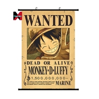 One Piece Wanted Poster cappello di paglia Regiment Lufei Wallpaper Room decorazione della parete animazione che circonda i rotoli della parete della tela