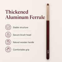 Pinceau de maquillage de qualité supérieure avec manche en bois, virole en aluminium épaissie et fibres de haute qualité de 0,07 mm