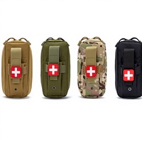 Trousse de premiers secours tactique imperméable en nylon avec fermeture éclair, unisexe, de forme carrée, pour la survie médicale, les situations d'urgence, le camping, le stockage en plein air