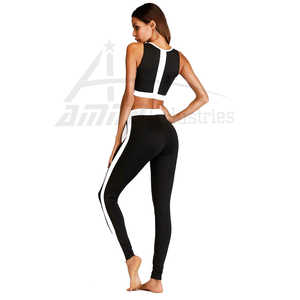 Mallas y Top corto para mujer, ropa deportiva para gimnasio, conjunto de Yoga sin costuras, 2 piezas, venta al por mayor, 2020 - Product Image 3