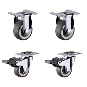 เบรกพีวีซีหมุนได้1.5นิ้วสำหรับงานหนักรับน้ำหนักได้60กก. ดีไซน์ทันสมัยสำหรับเก็บของใช้ในห้องครัว - Product Image 1