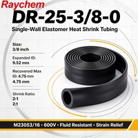 Tube thermorétractable Raychem DR-25-3/8-0 simple, résistant à l'huile, au carburant et aux liquides hydrauliques M23053/16 pour faisceau de câblage automobile