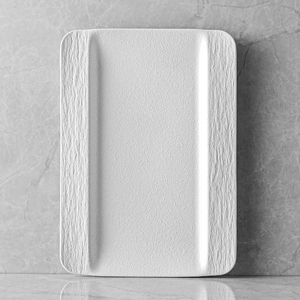 Porcellana bianca rettangolo giapponese corea all'ingrosso piatto in ceramica Sushi piatto rettangolare vassoio ristorante Teller piatti 14 pollici - Product Image 5