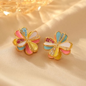 Pendientes de Plata de Ley 925 de Estilo Antiguo con Circonita en Forma de Flor, Diseño Geométrico Retro de Palacio, Joyería Vintage para Mujer, Nicho de Alta Gama - Product Image 2