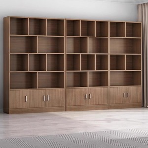 Étagère à livres en bois simple, sur pied, murale, rangement pour salon, organisateur à plusieurs niveaux, armoire intégrée, bibliothèque - Product Image 1