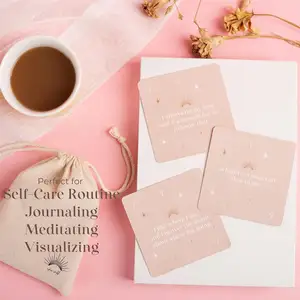 Custom Women's Daily Affirmations Cards Deck 31 Unique Inspirational Affirmation Cards With Wooden Stand