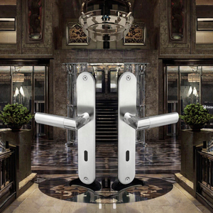 Poignée de porte universelle pour chambre à coucher, en acier inoxydable, étanche, avec bouton poussoir, design mécanique silencieux, moderne, MXJ Hotel - Product Image 3