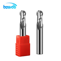 Fraise à queue sphérique en carbure monobloc à 2 dents HRC55 pour usinage CNC et gravure de moules métalliques
