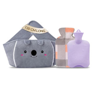 Bolsa de Agua Caliente de Goma de 1000ml al por Mayor, Botella de Agua Fría y Caliente con Funda de Felpa Suave para la Cintura - Product Image 1