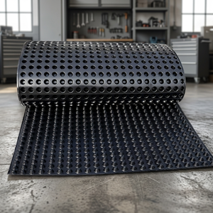 Feuille de drainage imperméable en HDPE à fossettes pour la protection des toitures industrielles, des sous-sols et des fondations, et le drainage souterrain - Product Image 1
