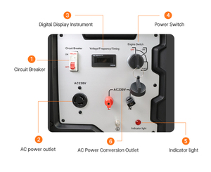 เครื่องกำเนิดไฟฟ้าแบบเปิด 9kva 8kw 23 ลิตร เครื่องกำเนิดไฟฟ้าแบบเงียบสำหรับงานก่อสร้าง ระบายความร้อนด้วยอากาศ ระบบอัจฉริยะ เครื่องกำเนิดไฟฟ้าแบบพกพา 230V/400V ดีเซล - Product Image 3