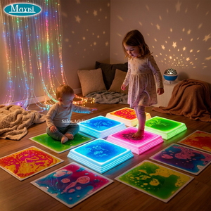 Tapetes de Juego Líquidos Cuadrados Sensibles a la Presión, Tapete Sensorial Interactivo con Luces LED para Salas Sensoriales y <span class=keywords><strong>Centros</strong></span> de <span class=keywords><strong>Educación</strong></span> <span class=keywords><strong>Especial</strong></span> - Product Image 1