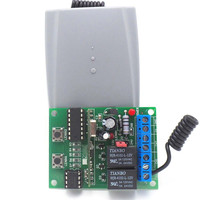 Récepteur 2 canaux 9-24V 433 MHz à code fixe et à code d'apprentissage