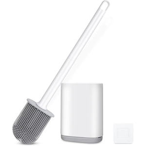 Nouvel ensemble de brosse de toilette murale écologique en PP avec support et brosses de nettoyage en silicone - Product Image 1