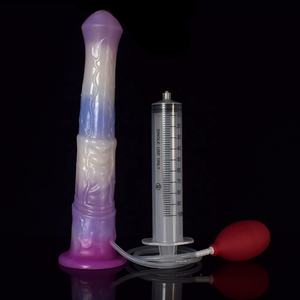 アメリカスーパーホット射精ペニスファンタジー動物馬結び目11.6インチディルド潮吹きジェット射精シリコンディルド女性用 - Product Image 3