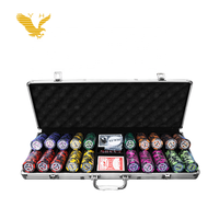 YH 300 pièces/ensemble 500 pièces/ensemble autocollant imprimé Casino dés jetons de Poker Texas Hold'em ensemble de Poker