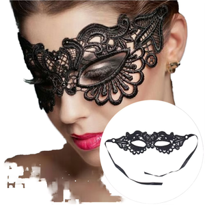 Halloween mujer media máscara negro Sexy encaje Eyemask para boda fiesta logotipo personalizado impresión en <span class=keywords><strong>tela</strong></span> maquillaje bola carnaval disfraz - Product Image 1