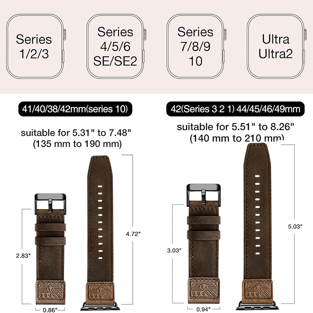 Smooth Cowhide Luxury Retro Watch Band Wear Resistant Soft Wrist Strap Genuine Leather Watchband Universal Replacement Wristband