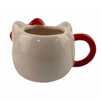 Mug en céramique en forme de chat mignon avec motif de dessin animé rose, idéal pour le café/le thé, cadeau parfait pour les amoureux des chats