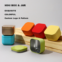 Boîte en métal carrée de petite taille avec couvercle, motif et logo personnalisés, pour l'emballage et le stockage de gommes à mâcher, biscuits et épices de qualité alimentaire - Vente en gros