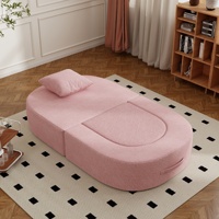 Sofá Individual Plegable ATUNUS en Stock, sin Estructura, para Sala de Estar, Dormitorio, Muebles para el Hogar, Sofá Rosa, Sofá Cama Individual Comprimido