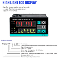 Tachometer Digital Industri TOKY 48*96mm Dengan Komunikasi RS485 Layar 6 Digit Pengukur Rpm