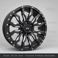 Jantes en alliage forgé usinées PY, finition noire, pour tout-terrain, 16-24 pouces, concaves profondes, pour 4x4, SUV, pick-up