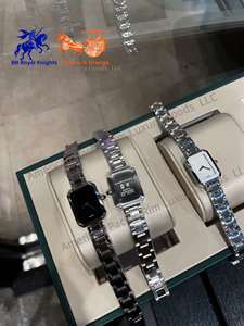 Montre de luxe pour homme, étanche, en or, avec quartz, cristal saphir, design classique, bracelet en cuir, cadran carré - Product Image 4