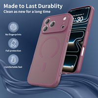 Coque de téléphone magnétique de luxe personnalisée Sanfeng pour iPhone 18 17 16 Pro Max, effet peau de cerise foncé, antichoc, vente en gros