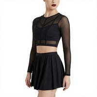 Ensemble de danse jazz pour femmes adultes, haut court à découpes MiDee et short ample à taille élastique, pour les spectacles sur scène