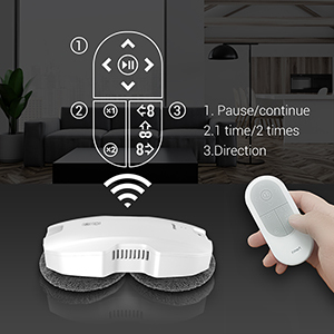 Robot de nettoyage de vitres électrique Fmart T8 <span class=keywords><strong>Pro</strong></span>, moteur sans balais, double tampons rotatifs, 20 min d'autonomie, corde de sécurité de 4 m, entièrement domestique - Product Image 3