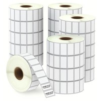 Rouleau d'étiquettes thermiques directes adhésives durables de 0,5 po x 1 po, blanches, petites, pour codes-barres SKU et prix, compatibles avec les imprimantes thermiques Zebra et Rollo