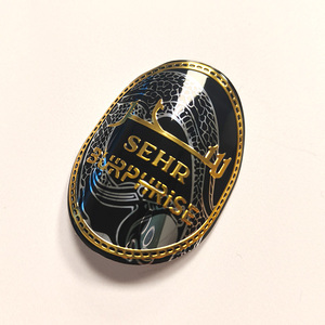 Etiquetas Adhesivas Ovaladas <span class=keywords><strong>de</strong></span> Lujo para Perfumes, con Base <span class=keywords><strong>de</strong></span> Aluminio Recubierta <span class=keywords><strong>de</strong></span> Negro Brillante, con Grabado Dorado Árabe, Personalizadas para el Medio Oriente - Product Image 3