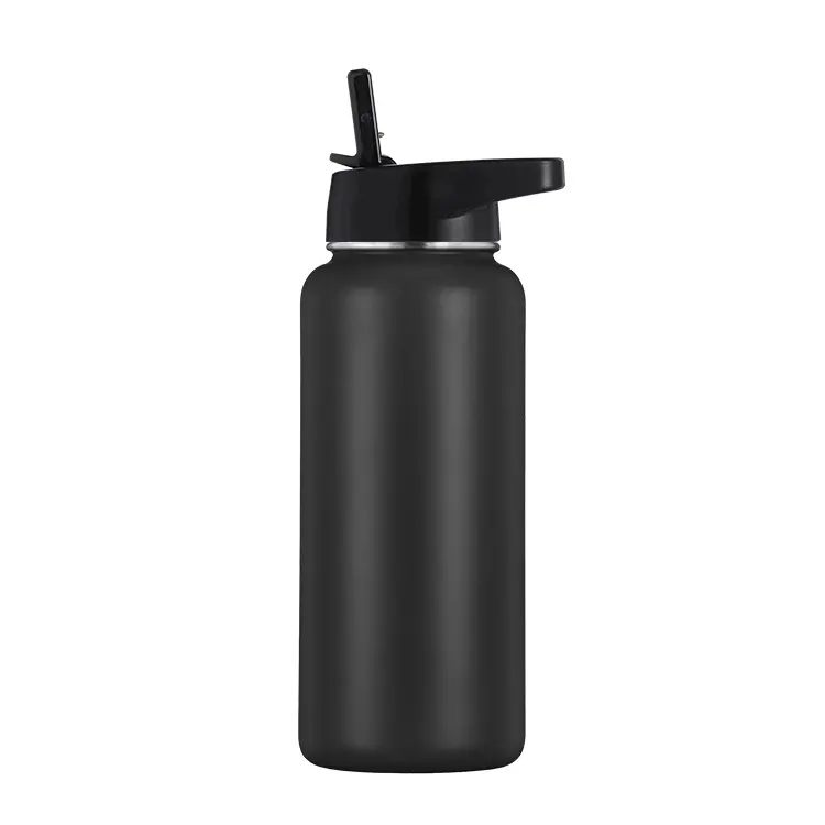 Pallone thermos per bottiglie d'acqua da trekking per escursionismo sportivo a doppia parete in acciaio inossidabile stampato su misura da 32 once disponibile