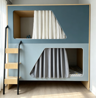 Lit superposé durable en métal et bois pour hôtel et appartement, lit superposé double capsule spatiale, mobilier de dortoir, direct usine