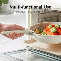 Batterie de cuisine tout usage anti-brûlure avec poignées métalliques détachables blanches et grises Poignée de pot universelle de remplacement
